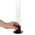 Kandelaar met taps toelopende glazen cilinder. Eenvoudig en tijdloos. 31 cm | Floristik24.nl