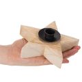 Rustieke houten stervormige kaarsenhouder voor smalle kaarsen, 16 cm | Floristik24.nl