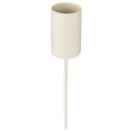 Floristik24 Metalen kaarsenhouder op stok, beige, H11cm, 4 stuks