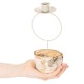 Kandelaar met voet van berkenhout en metalen ring, 20 cm | Floristik24.nl