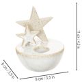 Keramische sterrenkaarsenstandaards, kerstdecoratie, 11 cm, 2 stuks | Floristik24.nl