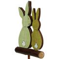 Floristik24 Plug houten konijntjes groen 8cm 8st