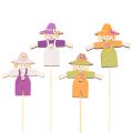 Floristik24 Houten vogelverschrikkerdecoraties, diverse kleuren, 30 cm, 12 stuks