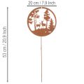 Tuinpaal, roestkleurig, rond, met hertensilhouet, bosdecoratie, 53 cm, 2 stuks | Floristik24.nl
