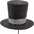Floristik24 Oudejaarsavond deco cilinder hoed deco plug glitter 5cm 12st