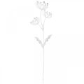 Floristik24 Lentedecoratie, deco plug bloem shabby chic wit, zilver L87cm B18cm