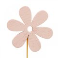 Floristik24 Bloemsteker houten siersteker bloem gekleurd 6,5cm 12st