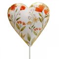 Floristik24 Bloemsteker hart siersteker hart bloemen 8×1,5×8cm 4st