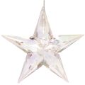 Decoratieve sterornamenten, iriserend transparant acryl, kerstboomversiering, 9 cm, 6 stuks | Floristik24.nl