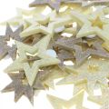 Floristik24 Decoratieve sterren voor knutselen geel, bruin schuimrubber 4cm 36st