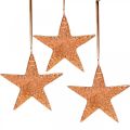 Floristik24 Decoratieve ster om op te hangen, adventsdecoratie, metalen hangers koperkleurig 12 × 13cm 3st
