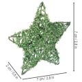 Decoratieve groene draadsterrenset, twee maten, 10 cm, 12 stuks | Floristik24.nl