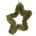 Floristik24 Hangende sterren van imitatiebont, pluche, voor ramen en deuren, 21 cm, 4 stuks