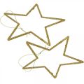 Floristik24 Kerstdecoratie ster hanger gouden glitter 12cm 12st