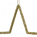Floristik24 Kerstdecoratie ster hanger gouden glitter 17,5cm 9st