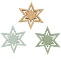 Floristik24 Diverse houten sterretjes als decoratie voor tafel en knutselprojecten, 3 cm, 72 stuks