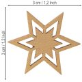 Diverse houten sterretjes als decoratie voor tafel en knutselprojecten, 3 cm, 72 stuks | Floristik24.nl