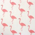 Floristik24 Decoratieve stof flamingo wit-roze 30cm x 3m