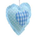 Floristik24 Stofhangers hartvorm 7cm 12st blauw, wit