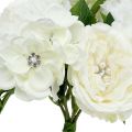 Floristik24 Decoratief boeket wit met parels en strass 29cm