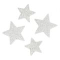 Floristik24 Strooidecor sterren wit met mica 4-5cm 40st