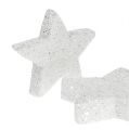 Floristik24 Strooidecor sterren wit met mica 4-5cm 40st