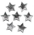 Floristik24 Verspreide stof sterren zilver 3cm 100st