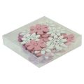 Floristik24 Strooidecoratie tafel bloemen hout wit roze paars 3,5cm 36st