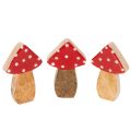 Floristik24 Houten paddenstoeldecoraties voor tafeldecoratie en cadeaus, 6 cm, 8 stuks