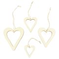 Floristik24 Houten harten decoratieve hanger houten decoratieve hart naturel 6/8/10/12cm 16st