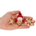 Set van rietjesversieringen voor de kerstboom, figuurtjes en sterren van 6 cm, 30 stuks. | Floristik24.nl