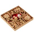 Set van rietjesversieringen voor de kerstboom, figuurtjes en sterren van 6 cm, 30 stuks. | Floristik24.nl