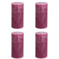 Stompkaarsen effen Berry kaarsen paars 50×100cm 4 st | Floristik24.nl