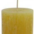 Floristik24 Zuilkaarsen Rustiek gekleurde kaarsen geel 60/110mm 4st