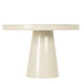 Ronde decoratieve schaal in crèmekleur, 30 cm, op een standaard voor tafeldecoratie. | Floristik24.nl