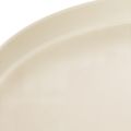 Ronde decoratieve schaal in crèmekleur, 30 cm, op een standaard voor tafeldecoratie. | Floristik24.nl