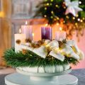 Decoratief dienblad van 30 cm met metalen schotel voor plantendecoratie | Floristik24.nl