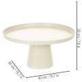 Decoratief rond beige bord met een voet van 40 cm hoog. | Floristik24.nl