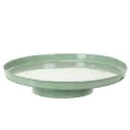 Floristik24 Ronde groene decoratieve schaal op een standaard voor tafeldecoratie, 30 cm