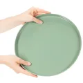 Ronde groene decoratieve schaal op een standaard voor tafeldecoratie, 30 cm | Floristik24.nl