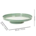 Ronde groene decoratieve schaal op een standaard voor tafeldecoratie, 30 cm | Floristik24.nl
