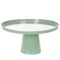 Floristik24 Groene ronde metalen siertafel, 40 cm diameter, met hoge rand.