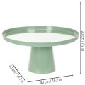 Groene ronde metalen siertafel, 40 cm diameter, met hoge rand. | Floristik24.nl
