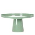 Groene ronde metalen siertafel, 40 cm diameter, met hoge rand. | Floristik24.nl