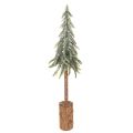 Floristik24 Kunstmatige kerstboom, met ijseffect, houten voet, winterdecoratie, 60 cm