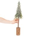 Kunstmatige kerstboom, met ijseffect, houten voet, winterdecoratie, 60 cm | Floristik24.nl