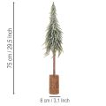 Kunstmatige kerstboom, met ijslaag, decoratieve boom op een houten voet voor winterdecoratie en kerst, 75 cm | Floristik24.nl