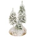 Floristik24 Met sneeuw bedekte sparren, kunstmatig winterlandschap voor kerstdorp en tafeldecoratie, 29 cm