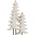Floristik24 Kerstdecoratie dennenboom hout wit op voet H28cm