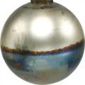 Floristik24 Kerstballen tweekleurig glazen bol Ø12cm blauw, metallic 2st